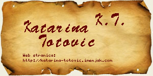 Katarina Totović vizit kartica